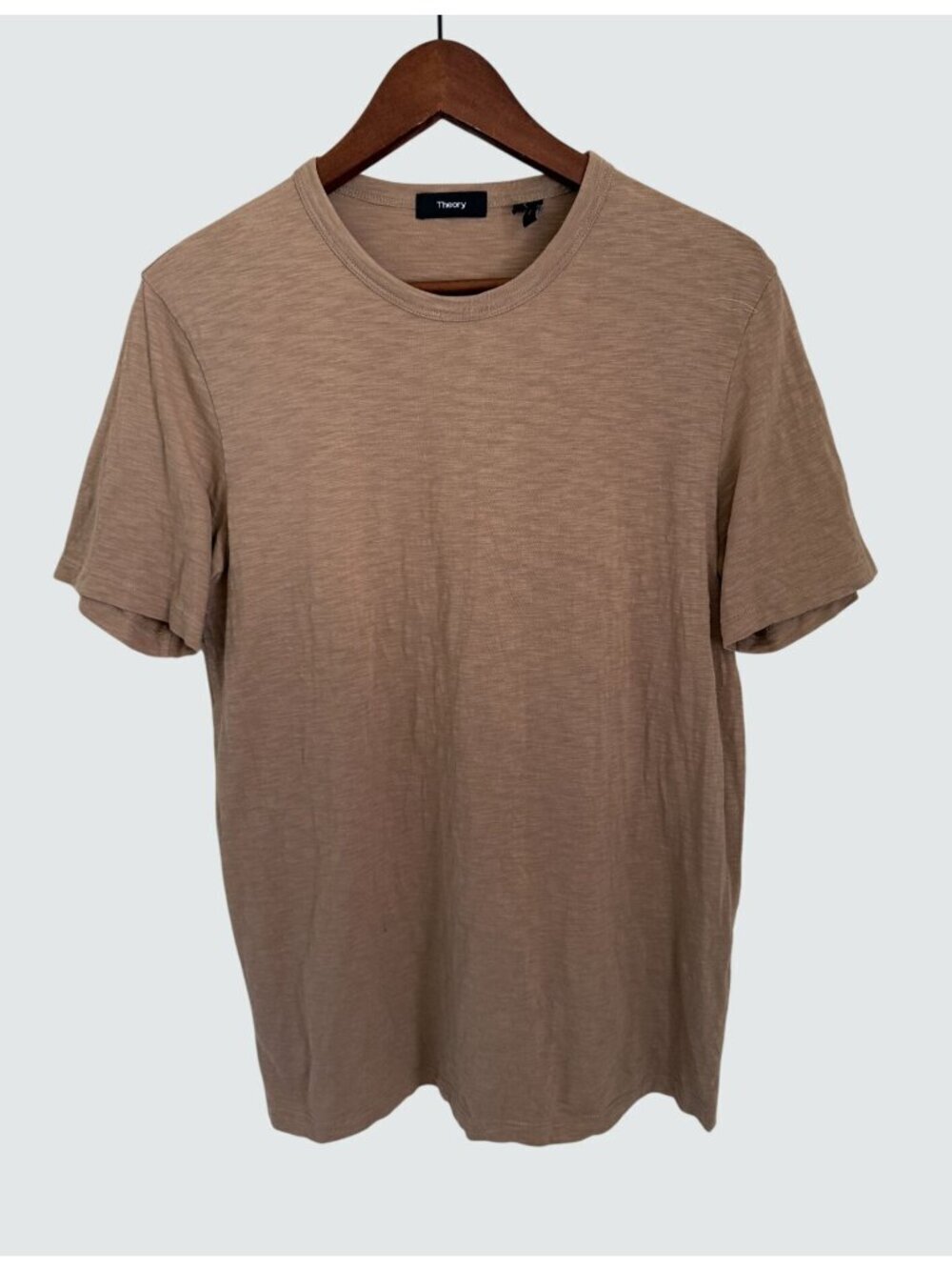 Theory Essential Tee In Cosmos Beige 100% Cotton Size S Made In Peru Lightweight